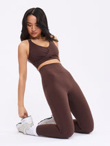 Thumbnail 5 of Candy Wrap Sports Bra - Journey Dark Brown, 5 of 5