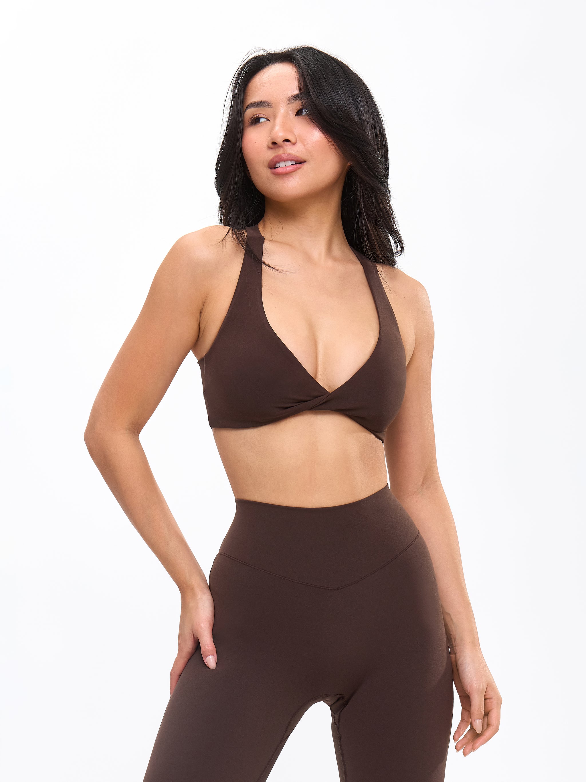 Double Twist Sports Bra - Cold Brew