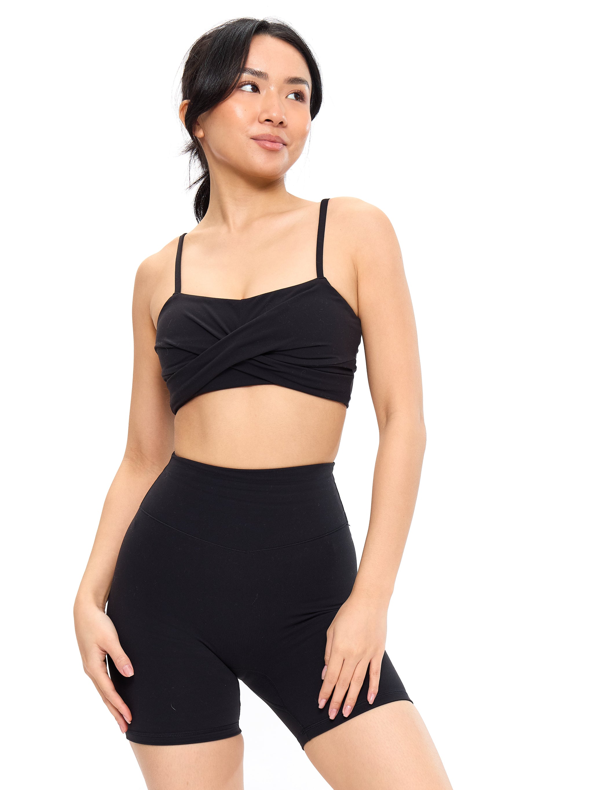 Ivy Wrap Sports Bra - Onyx Black