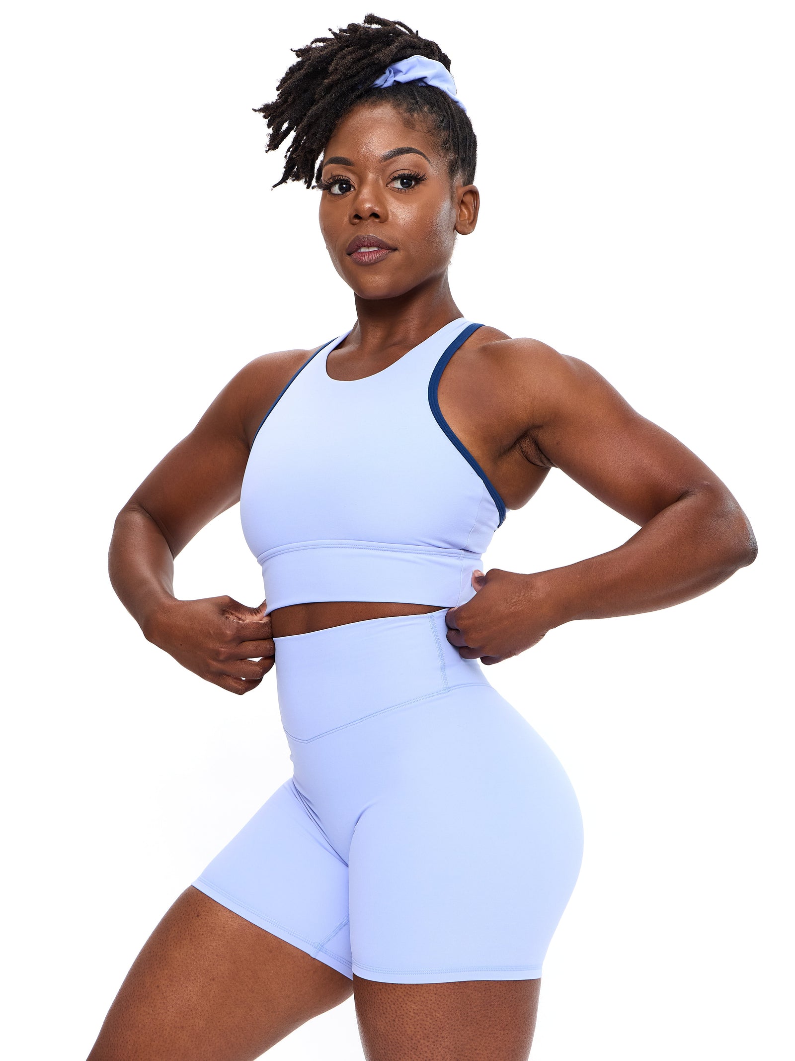 Geo Sports Bra - Rainwater Blue