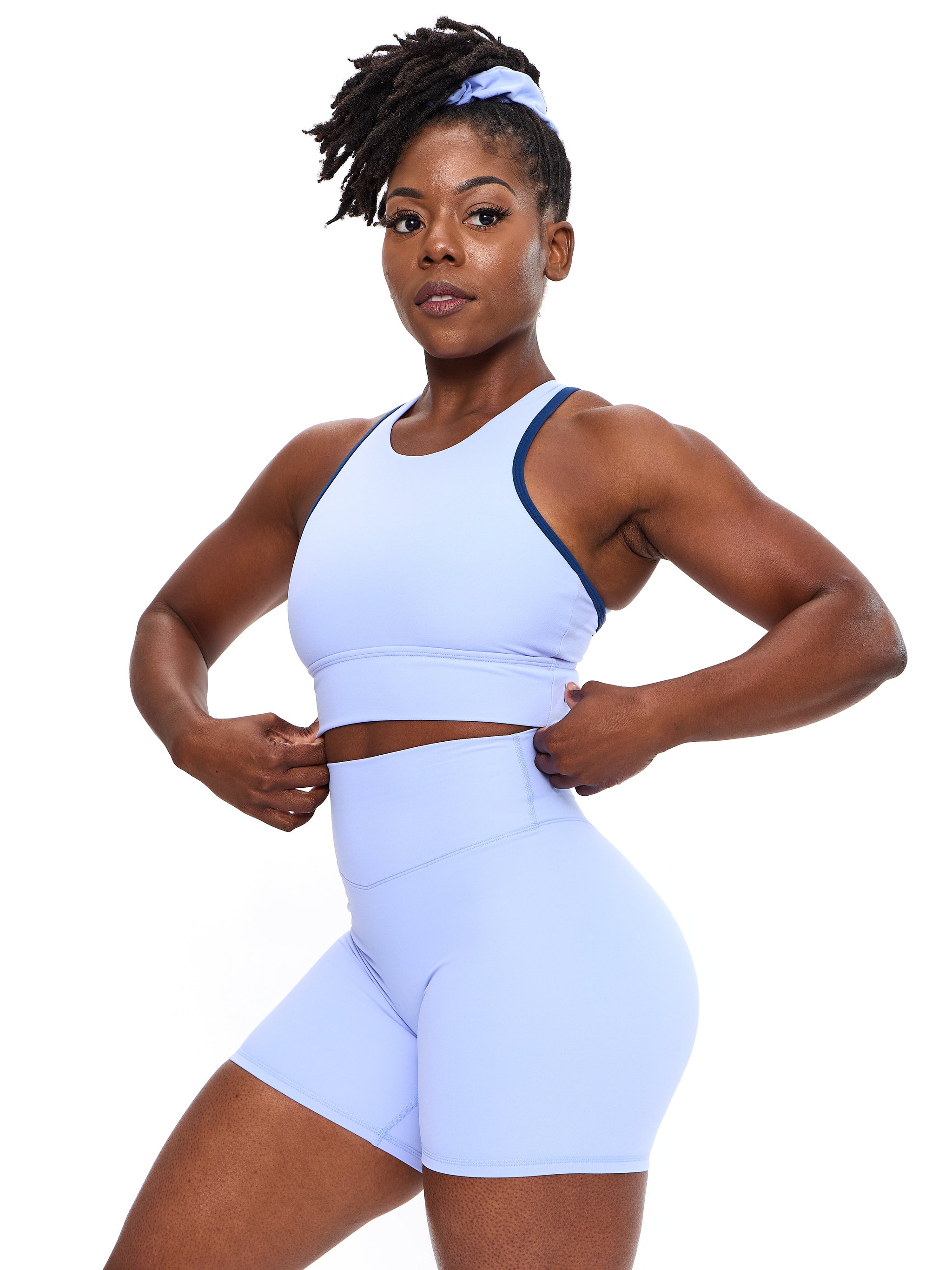 Geo Sports Bra - Rainwater Blue