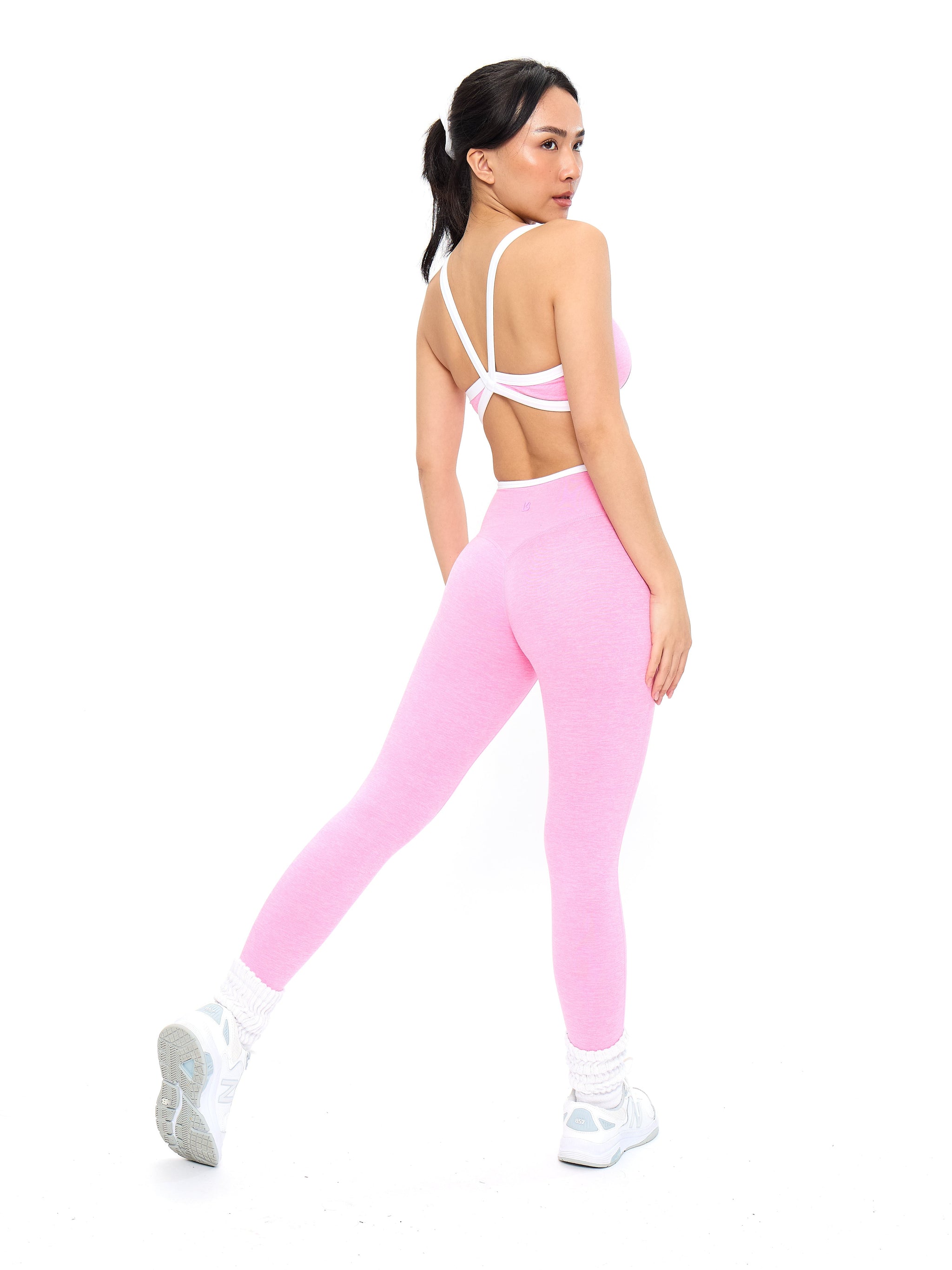 Dream Heather Contrast Sports Bra - Pink Sugar