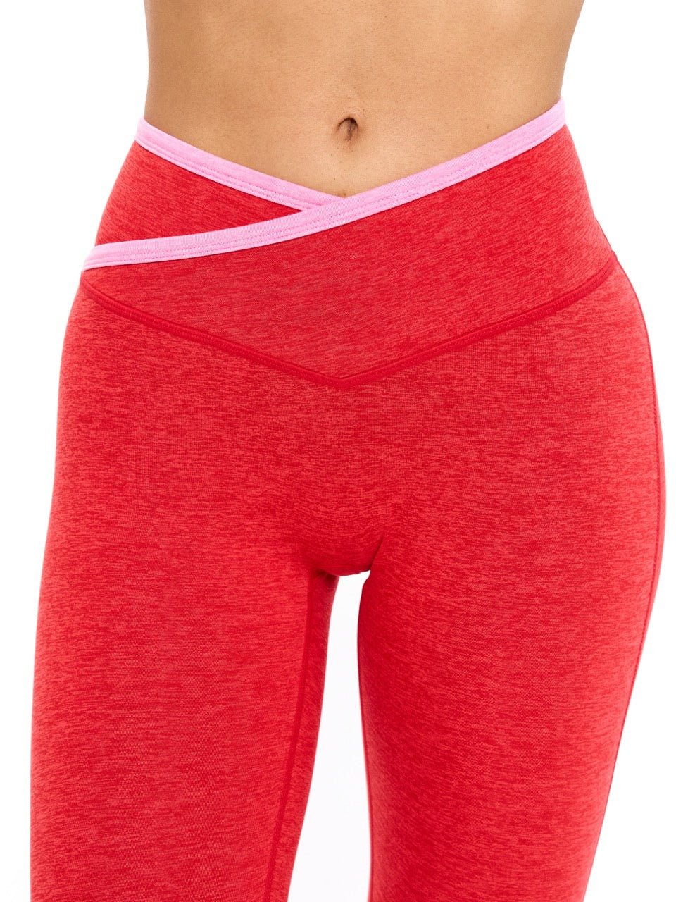 Dream Heather Contrast Legging - Salsa Red