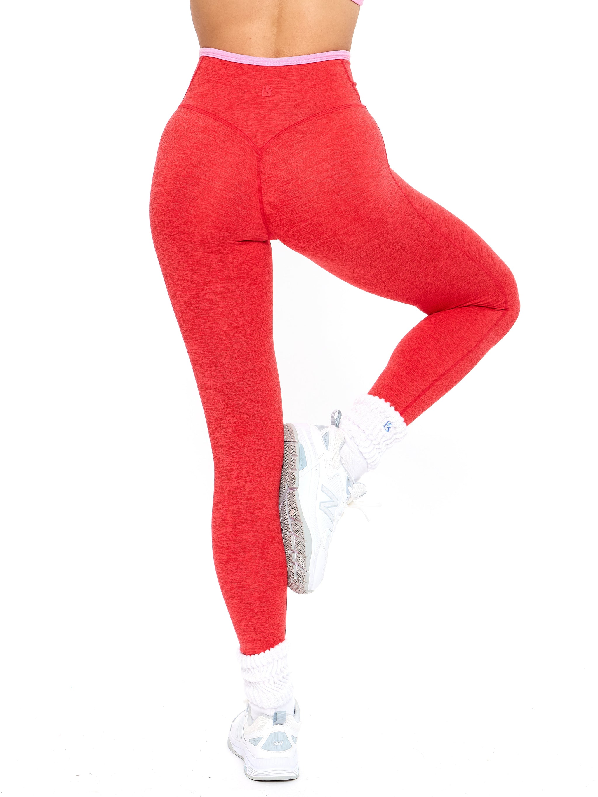 Dream Heather Contrast Legging - Salsa Red
