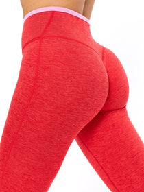 Dream Heather Contrast Legging - Salsa Red