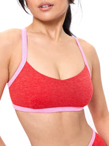 Thumbnail 3 of Dream Heather Contrast Sports Bra - Salsa Red, 3 of 5