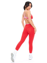 Thumbnail 2 of Dream Heather Contrast Sports Bra - Salsa Red, 2 of 5