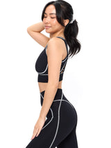 Thumbnail 2 of Airbrush Hourglass Sports Bra - Onyx Black, 2 of 6