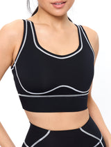 Thumbnail 3 of Airbrush Hourglass Sports Bra - Onyx Black, 3 of 6