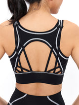 Thumbnail 4 of Airbrush Hourglass Sports Bra - Onyx Black, 4 of 6