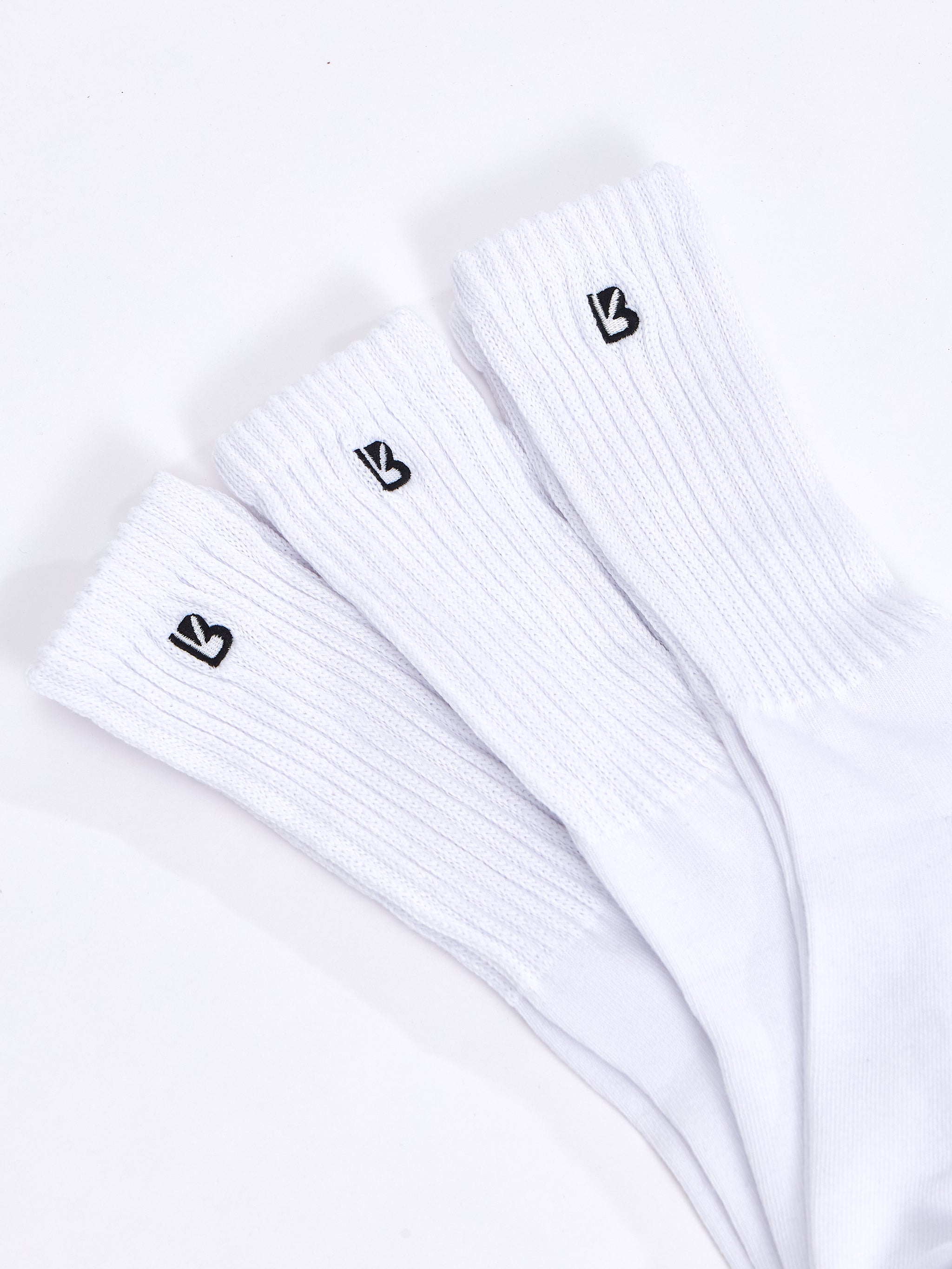 3 Pack Scrunch Socks - White