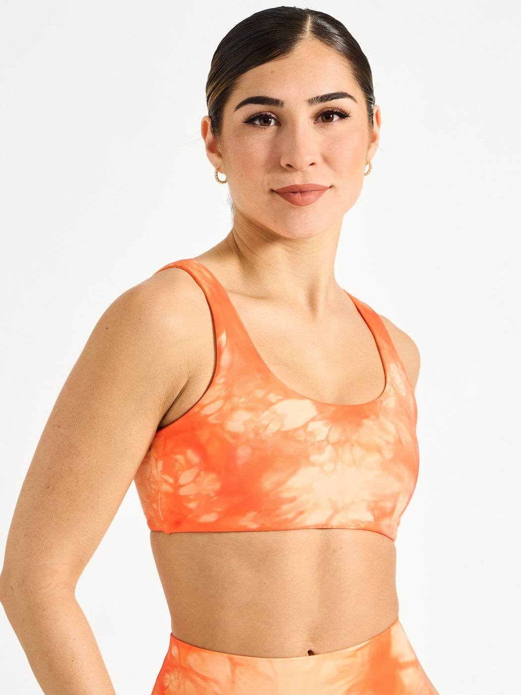 Double Dip Butter Sports Bra - Peach Rings Tie Dye