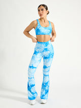 Thumbnail 2 of Aggressive Scrunch Flare Legging - Blue Bubbles Tie Dye, 2 of 6