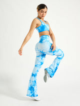 Thumbnail 6 of Aggressive Scrunch Flare Legging - Blue Bubbles Tie Dye, 6 of 6
