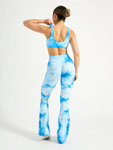 Thumbnail 4 of Aggressive Scrunch Flare Legging - Blue Bubbles Tie Dye, 4 of 6