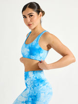 Thumbnail 5 of Double Dip Butter Sports Bra - Blue Bubbles Tie Dye, 5 of 6
