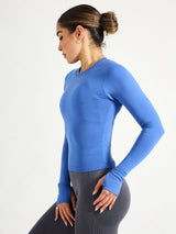 Thumbnail 3 of Seamless Long Sleeve Baby Tee - Ultraviolet, 3 of 6