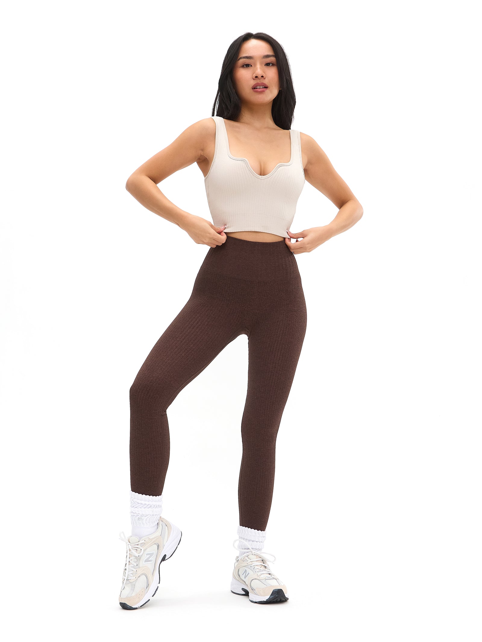 Ribbed Seamless Crop - Bone