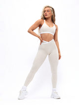 Thumbnail 5 of Dream Heather Contrast Legging - Bone and Ivory, 5 of 6