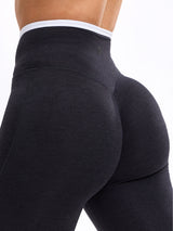 Thumbnail 4 of Dream Heather Contrast Legging - Onyx Black and White, 4 of 8