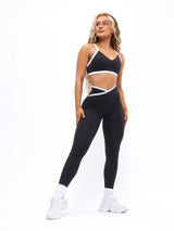 Thumbnail 6 of Dream Heather Contrast Legging - Onyx Black and White, 6 of 8