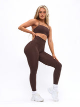 Thumbnail 2 of Waterfall Seamless Legging - Coffee, 2 of 8