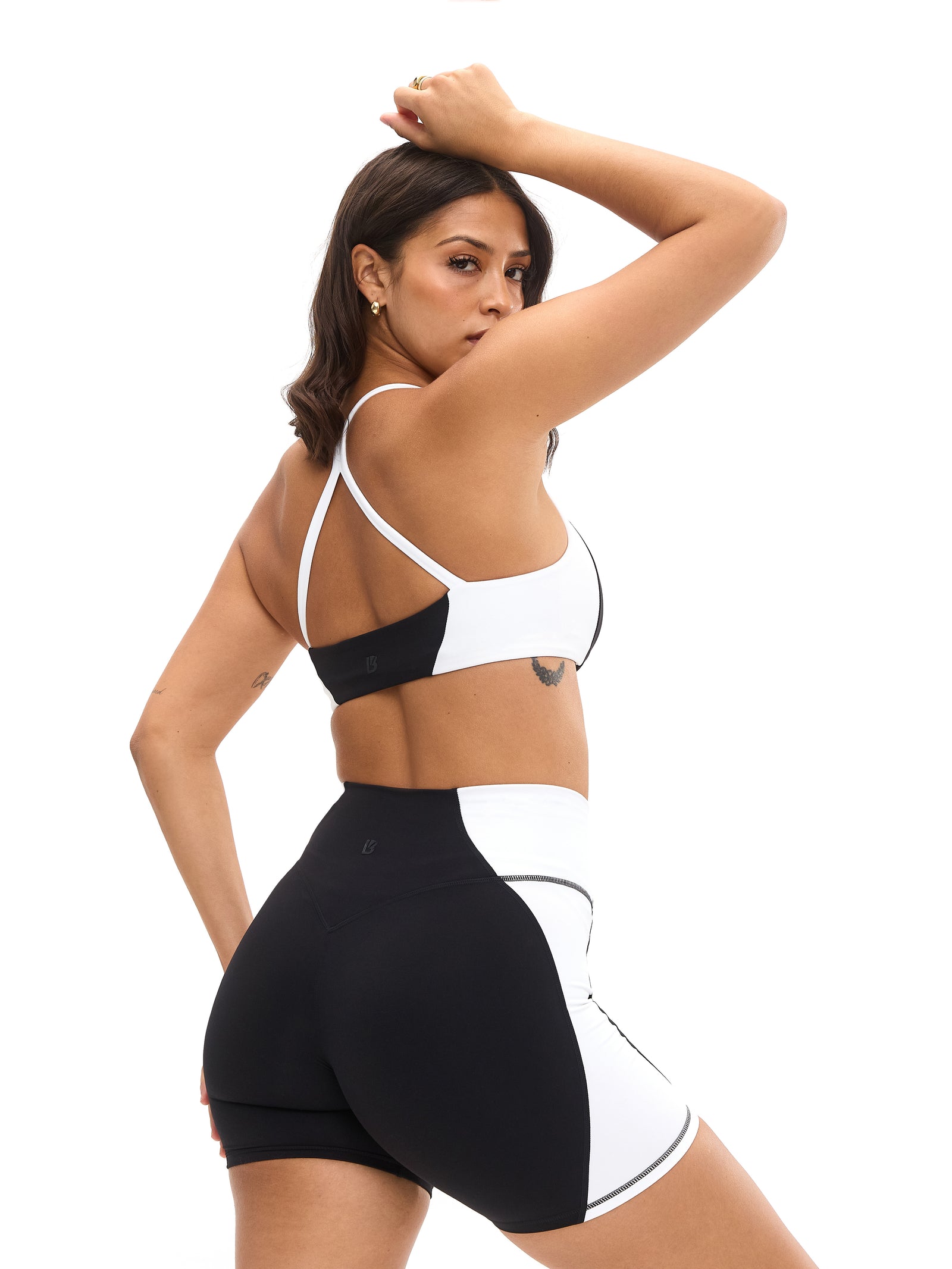 Aurora Sports Bra - Onyx Black and White