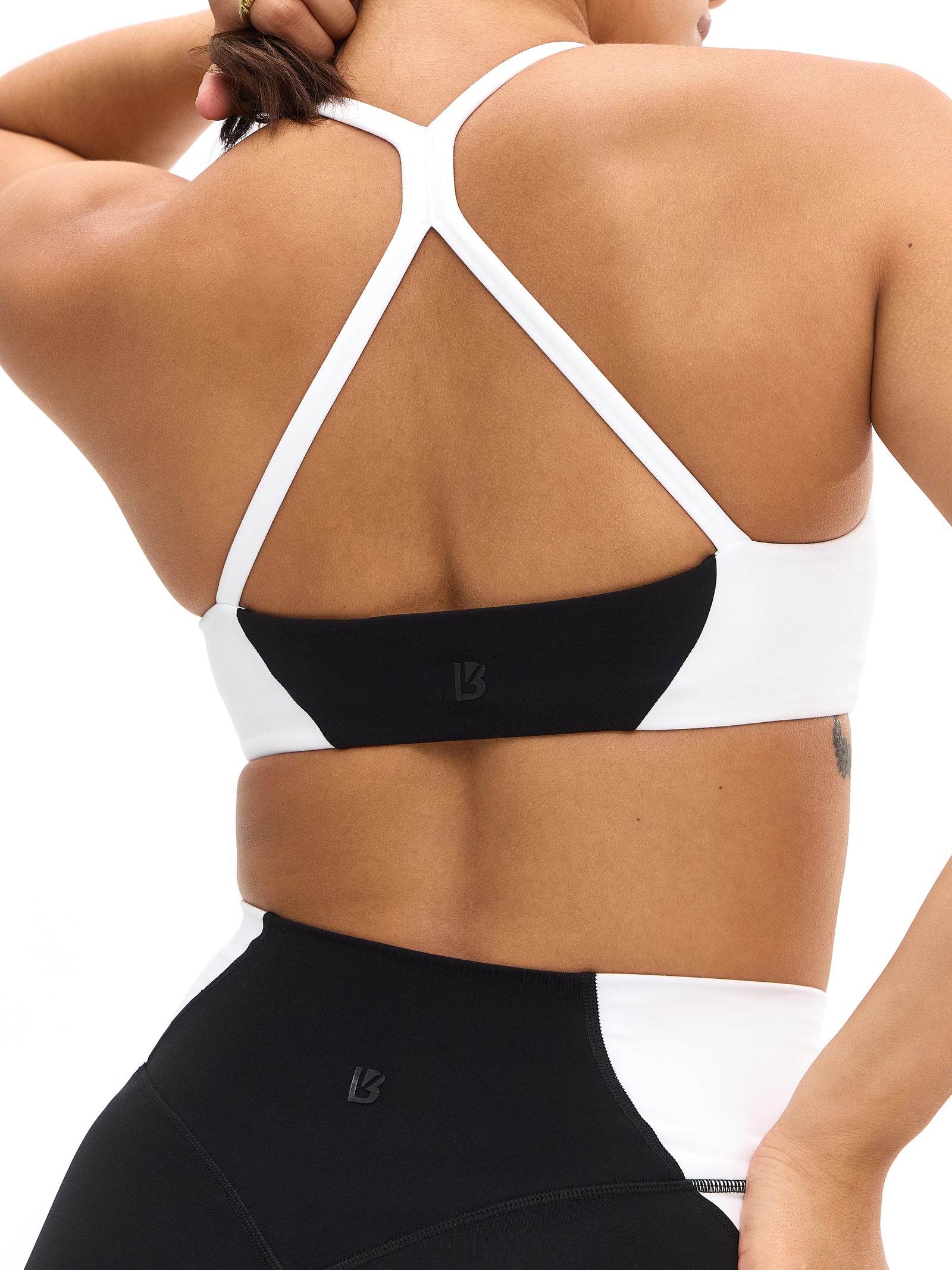 Aurora Sports Bra - Onyx Black and White