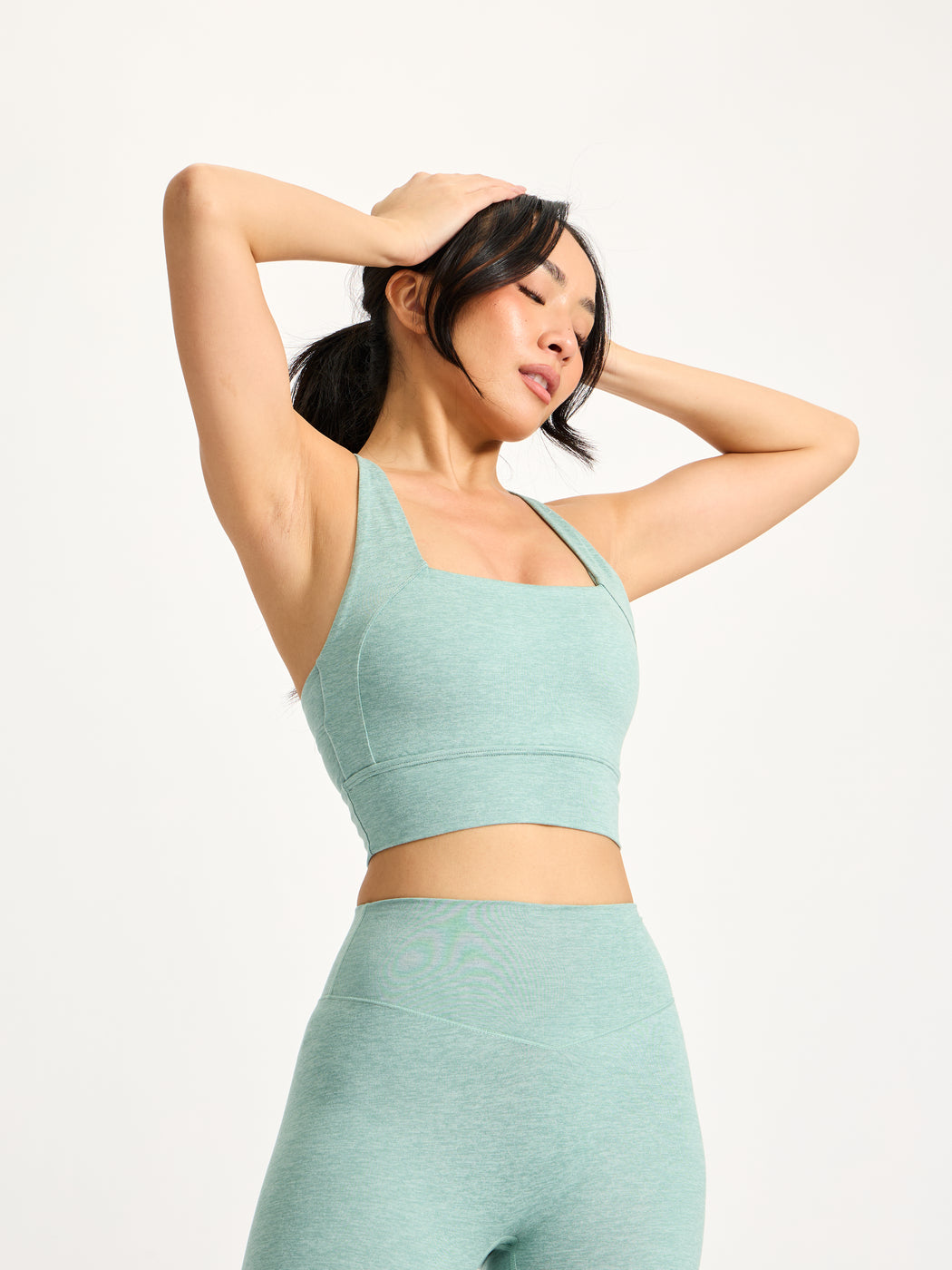 Dream Heather Square Neck Sports Bra - Garden Party