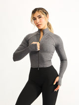 Thumbnail 1 of Dream Heather Zip Jacket - Heather Charcoal, 1 of 5