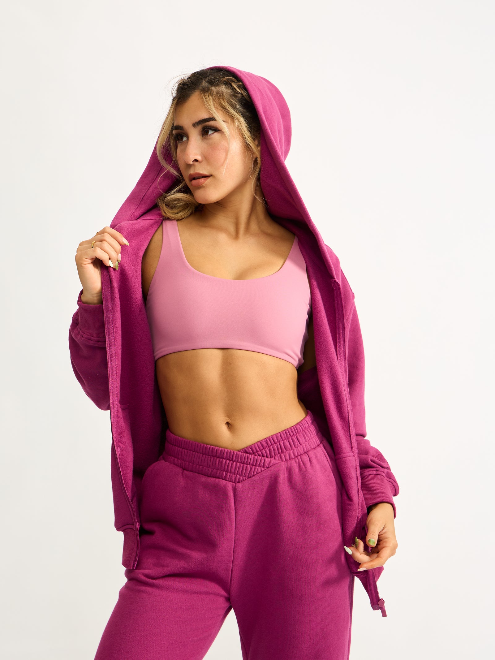 Threads Zip Hoodie - Empire Rose