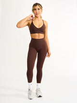 Thumbnail 3 of Plunge Seamless Sports Bra - Truffle, 3 of 5