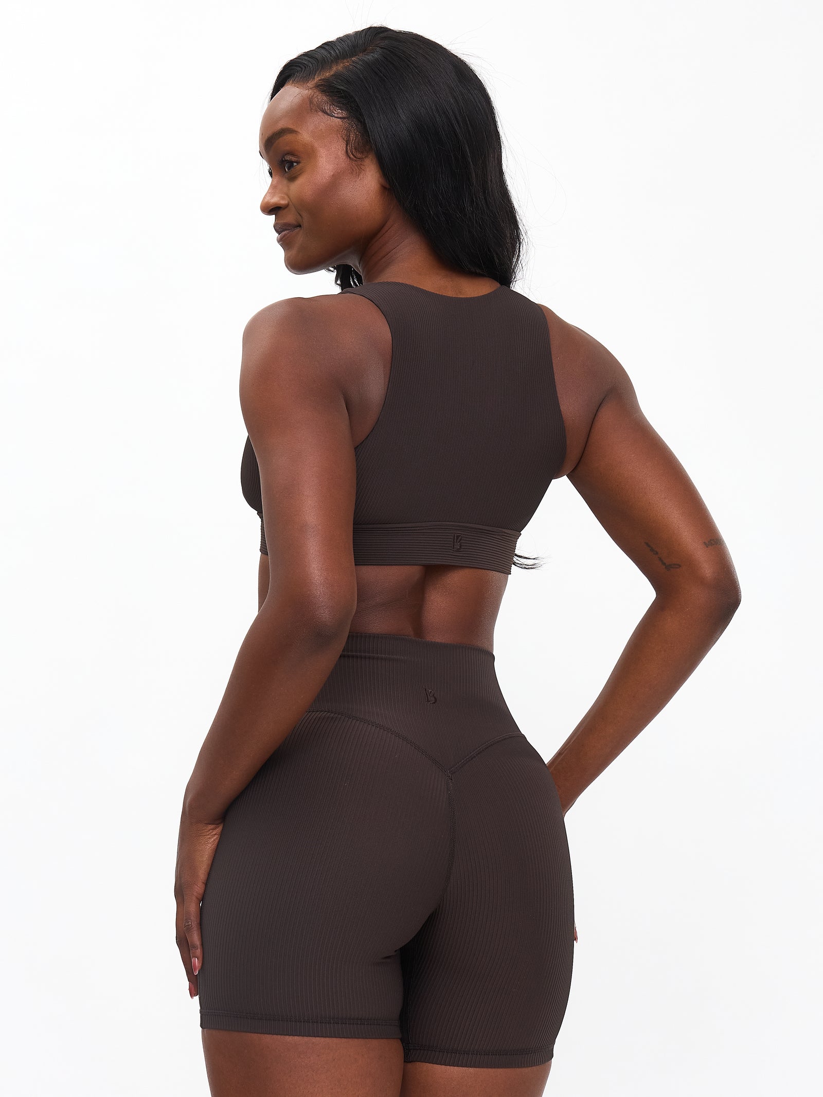 Material Girl Ribbed Short 6" - Cold Brew