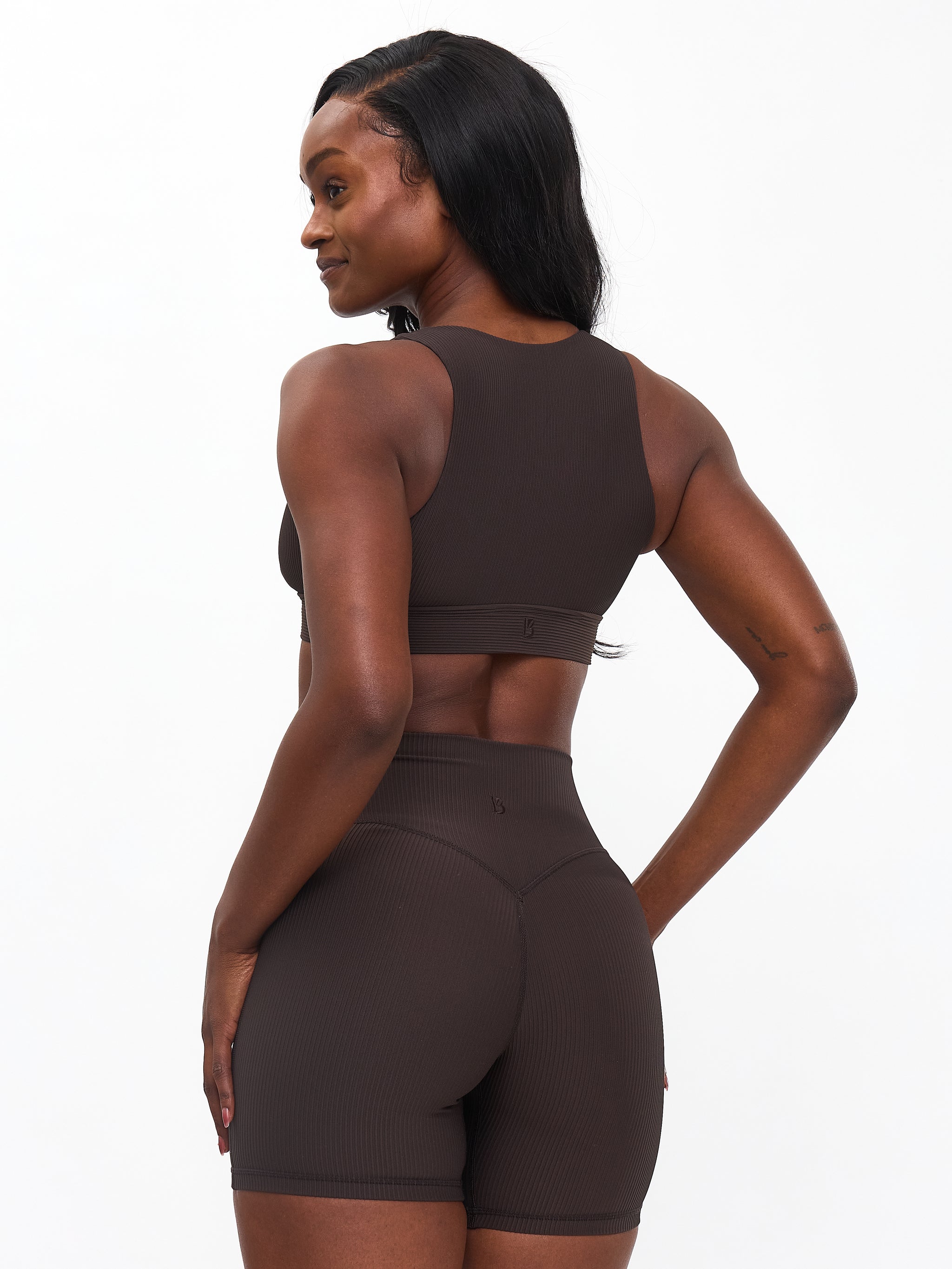 Material Girl Ribbed Short 6" - Cold Brew