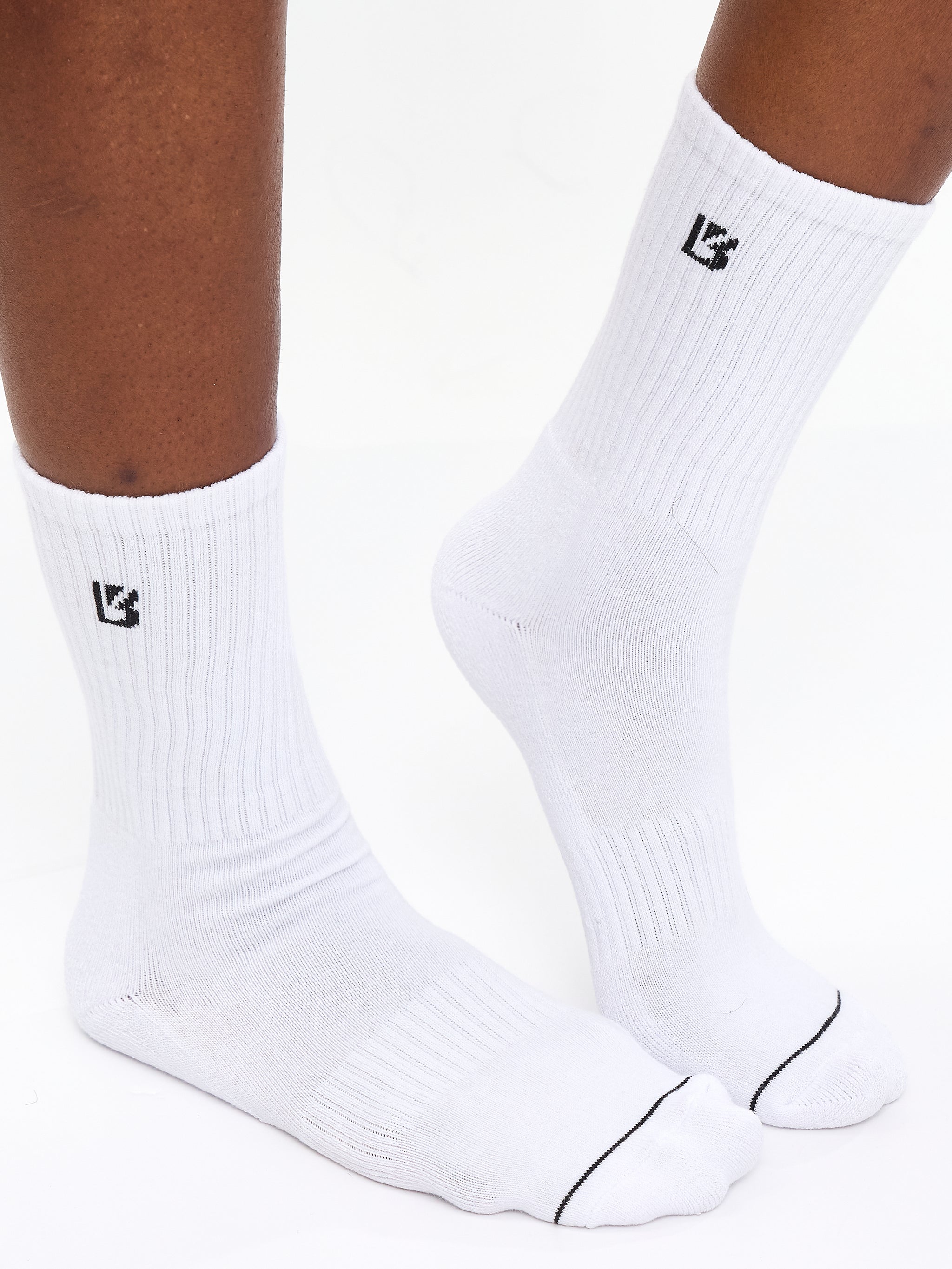 3 Pack Full Crew Socks - White