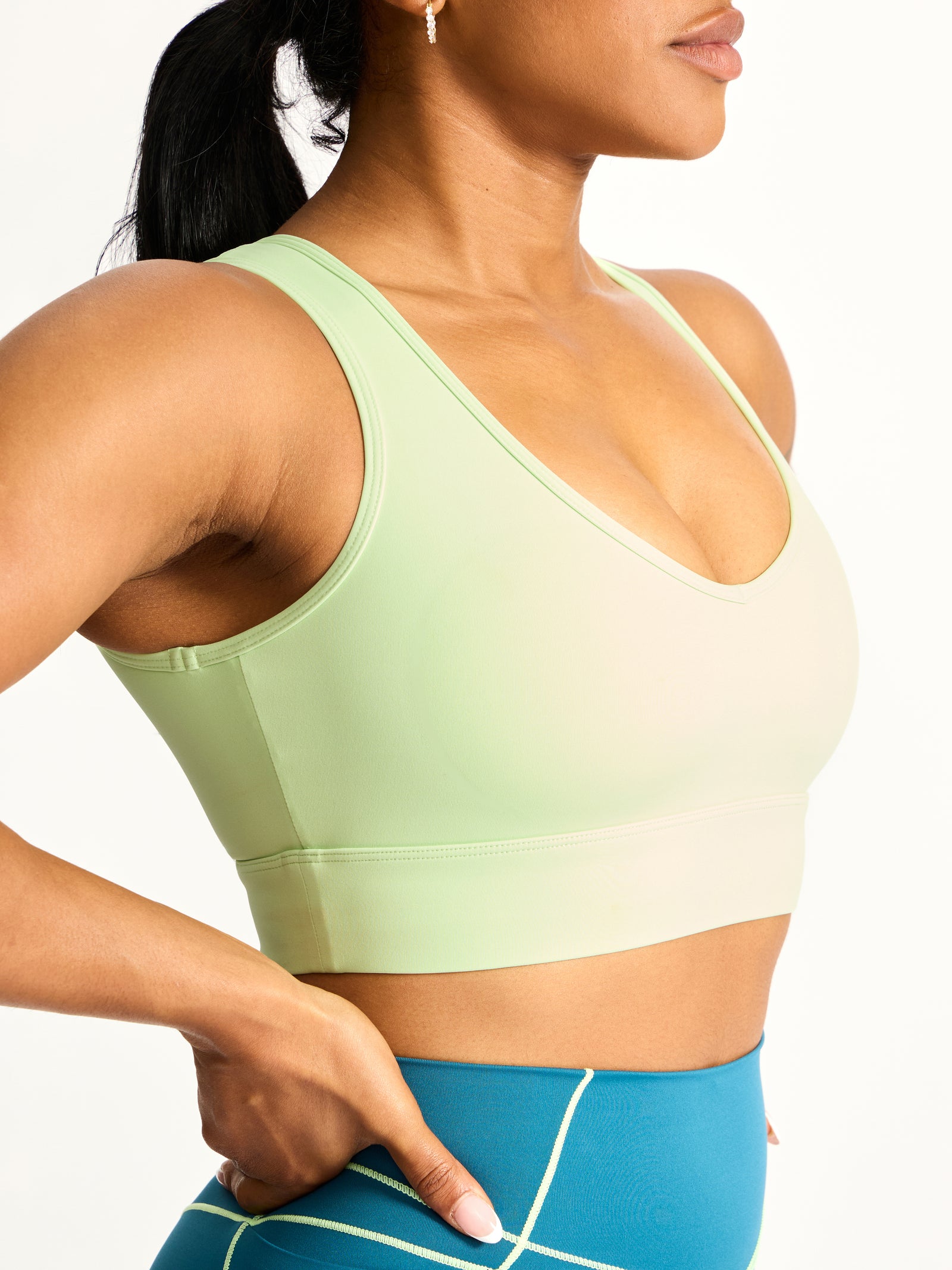 Airbrush Maraschino Sports Bra - Lima Bean