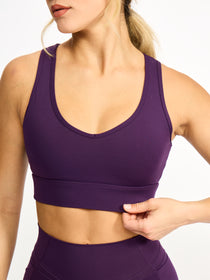 Airbrush Maraschino Sports Bra - Eggplant Purple