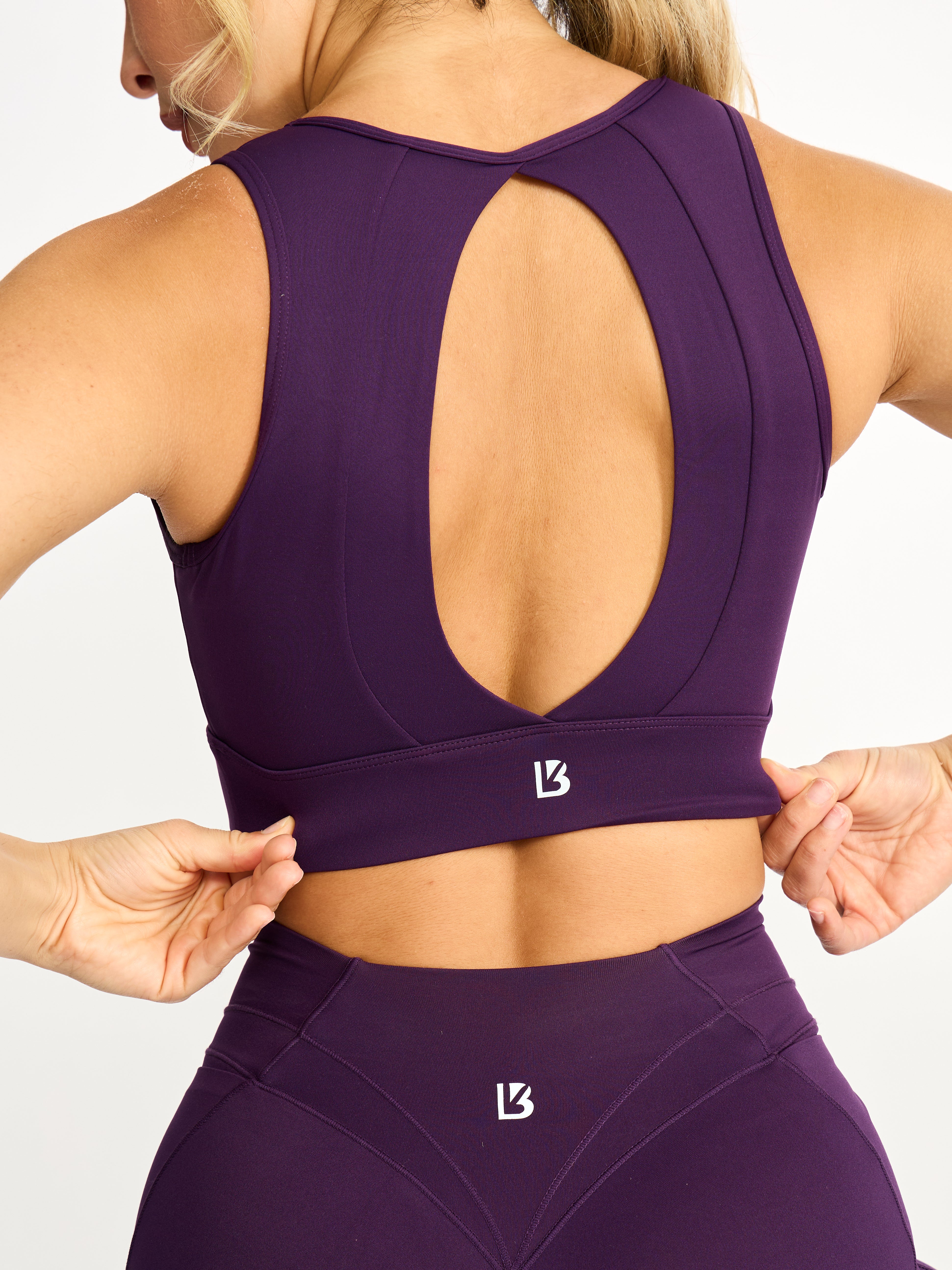 Airbrush Maraschino Sports Bra - Eggplant Purple