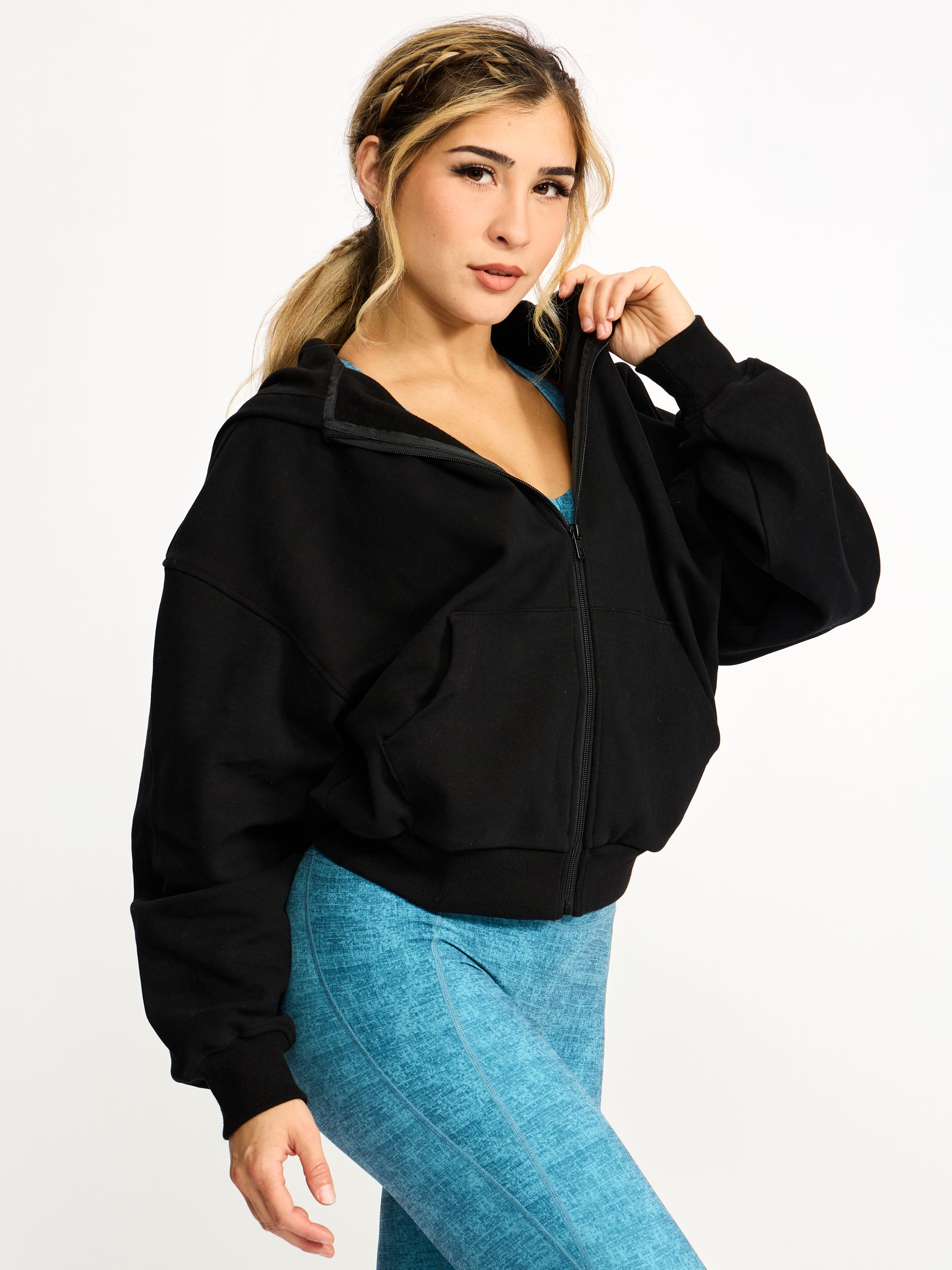 Full Zip Cloud Hoodie - Onyx Black