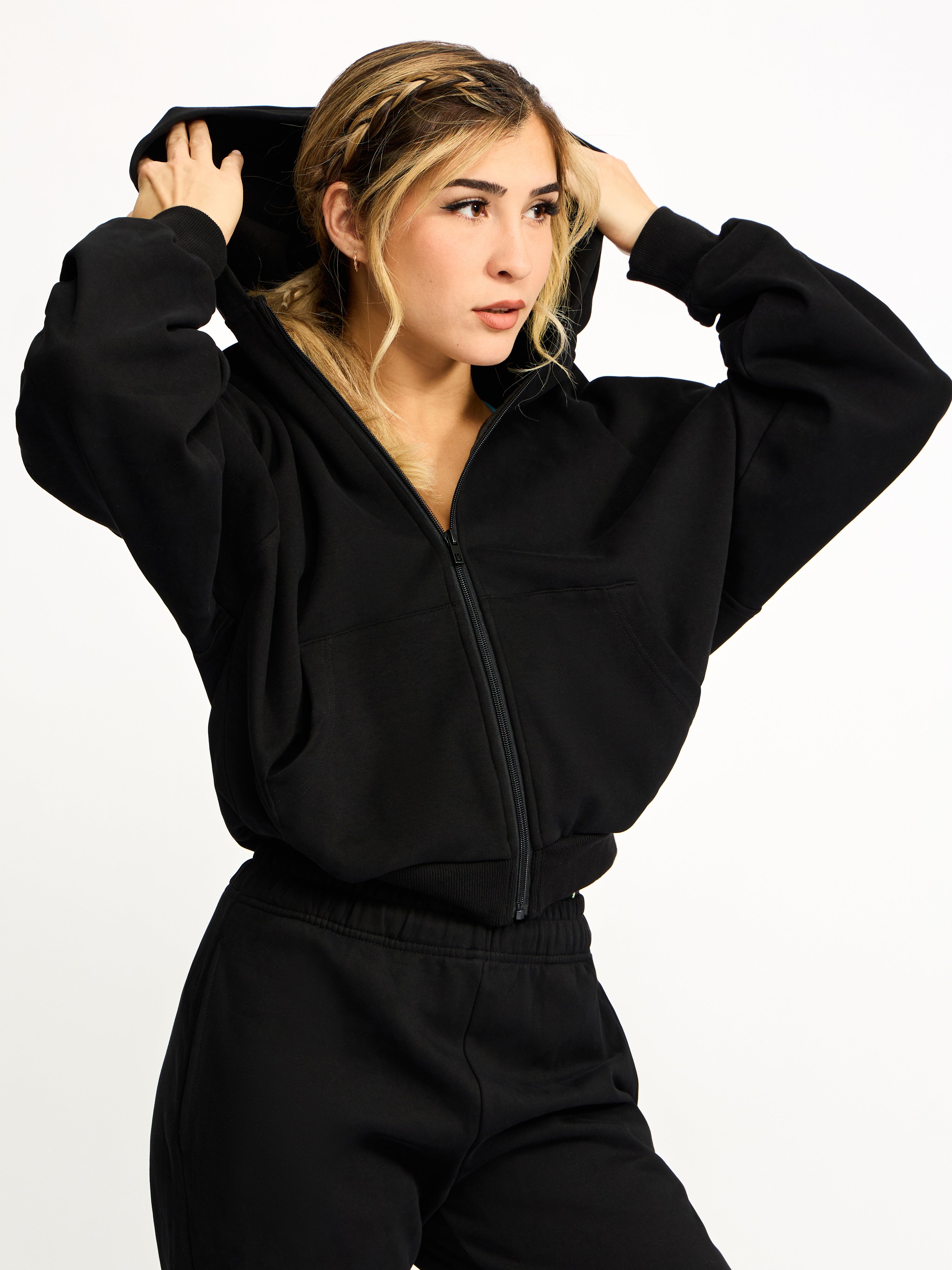 heve CLOUDブルゾン ブラック Full Zip Cloud Hoodie - Onyx Black