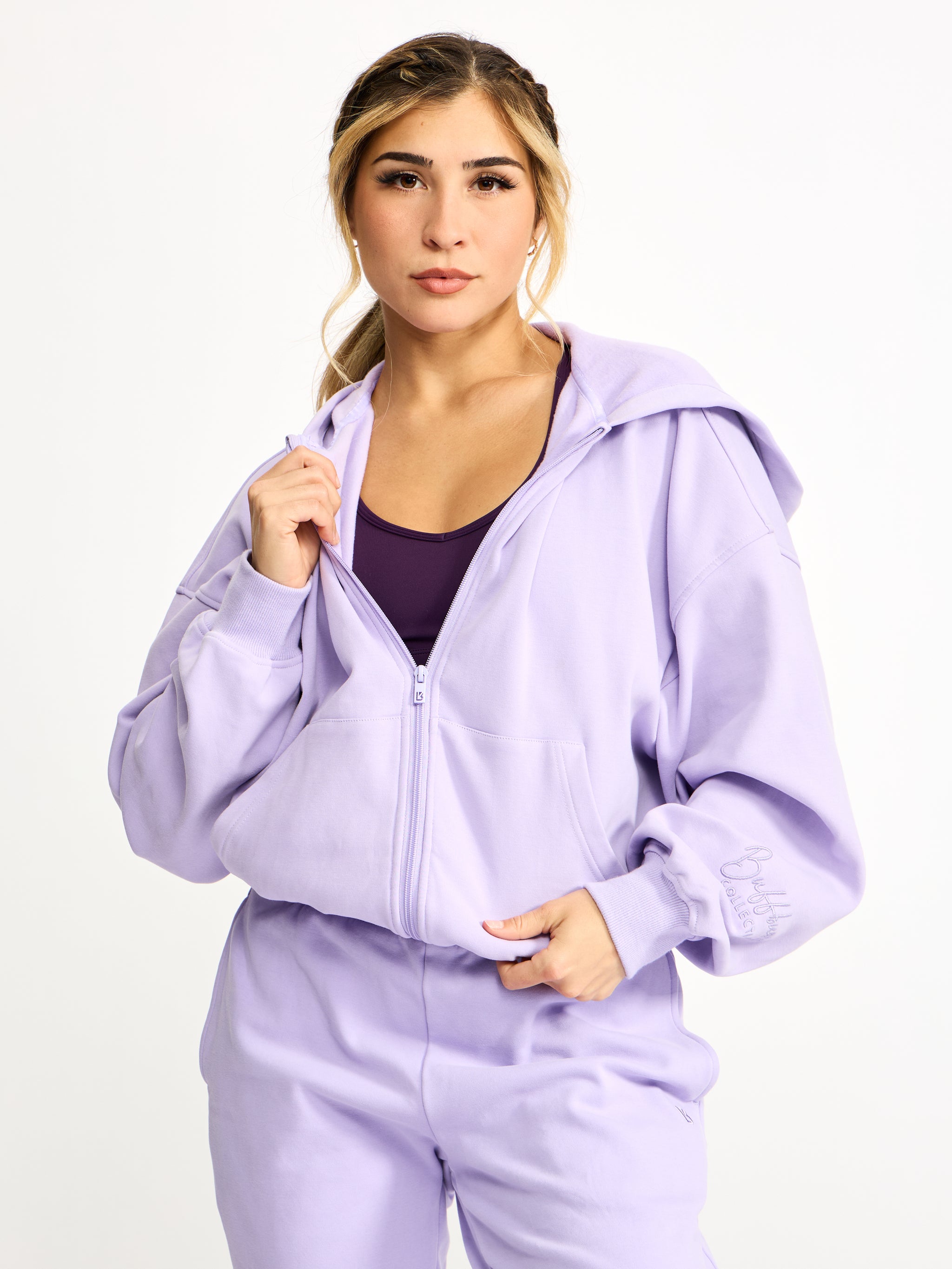 Full Zip Cloud Hoodie - Frosted Purple