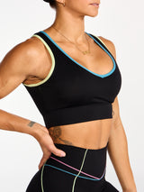 Thumbnail 1 of Airbrush Maraschino Sports Bra - Black Multi, 1 of 5