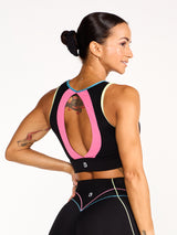Thumbnail 2 of Airbrush Maraschino Sports Bra - Black Multi, 2 of 5