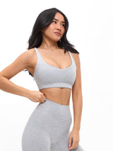 Thumbnail 2 of Dream Heathered Sports Bra - Heather Grey, 2 of 6