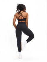 Thumbnail 4 of Ribbed Cross Waist Legging - Onyx Black, 4 of 4