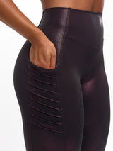 Thumbnail 2 of Moto Pocket Legging - Black Cherry Patent, 2 of 5
