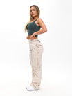 Curvy Stretch Cargo Pant - Bone