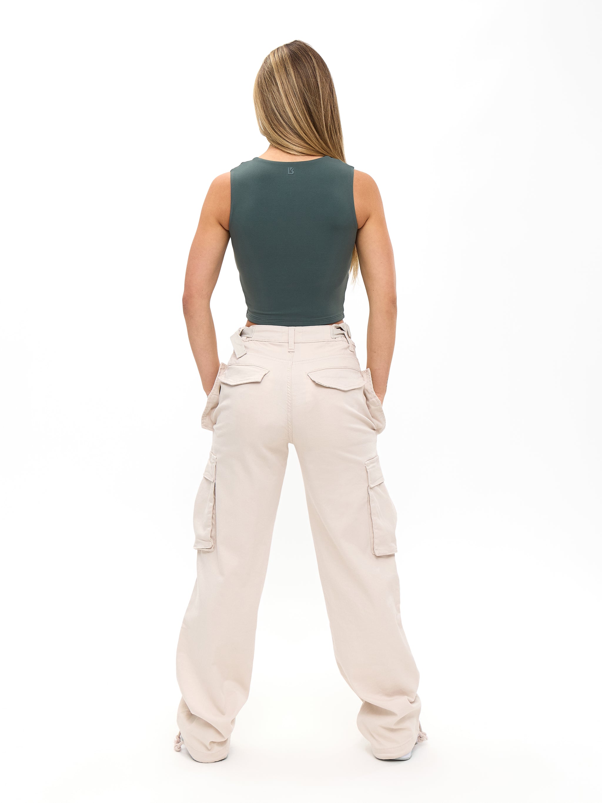 Curvy Stretch Cargo Pant - Bone
