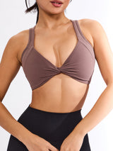 Thumbnail 1 of Twisted Curve Sports Bra - Mocha Berry, 1 of 5