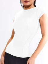 Thumbnail 1 of Halo Hip Tee - White, 1 of 5